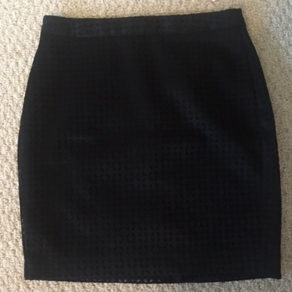 Banana Republic Women's Black Eyelet Mini Skirt